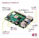 Kit Raspberry Pi 4 B 4gb Original + Fuente 3A + Disipadores + HDMI + Mem 64gb   RPI0079